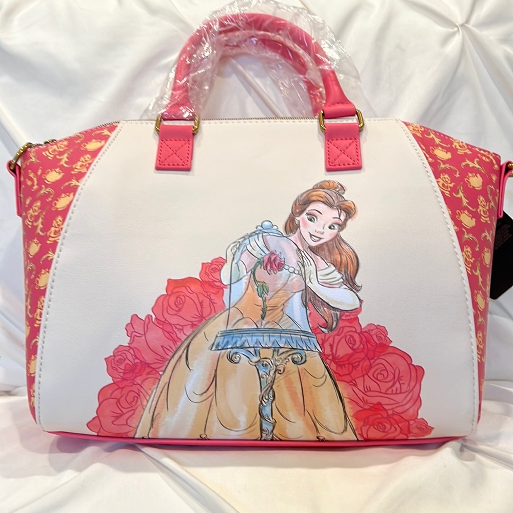 🔥Host Pick🔥 Loungefly X Disney Beauty And The Beast Belle Rose Satchel Bag NWT